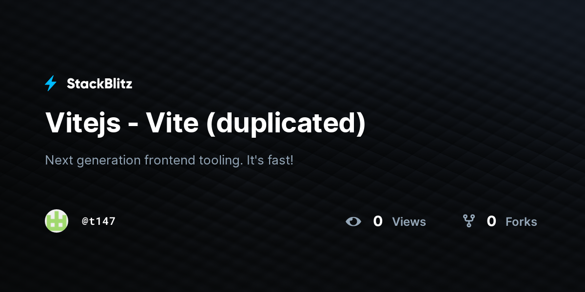 Vitejs - Vite (duplicated) - StackBlitz