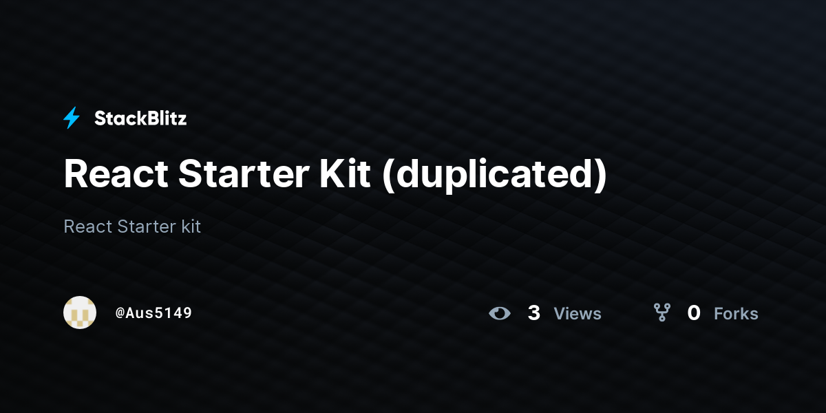 React Starter Kit (duplicated) - StackBlitz
