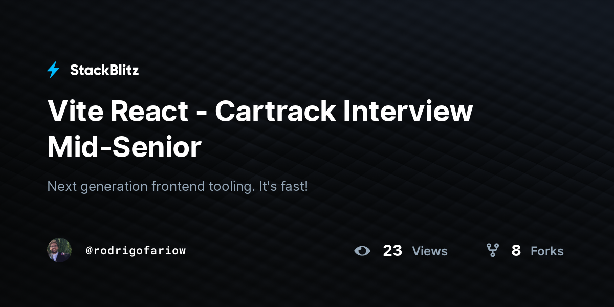 Vite React - Cartrack Interview Mid-Senior - StackBlitz