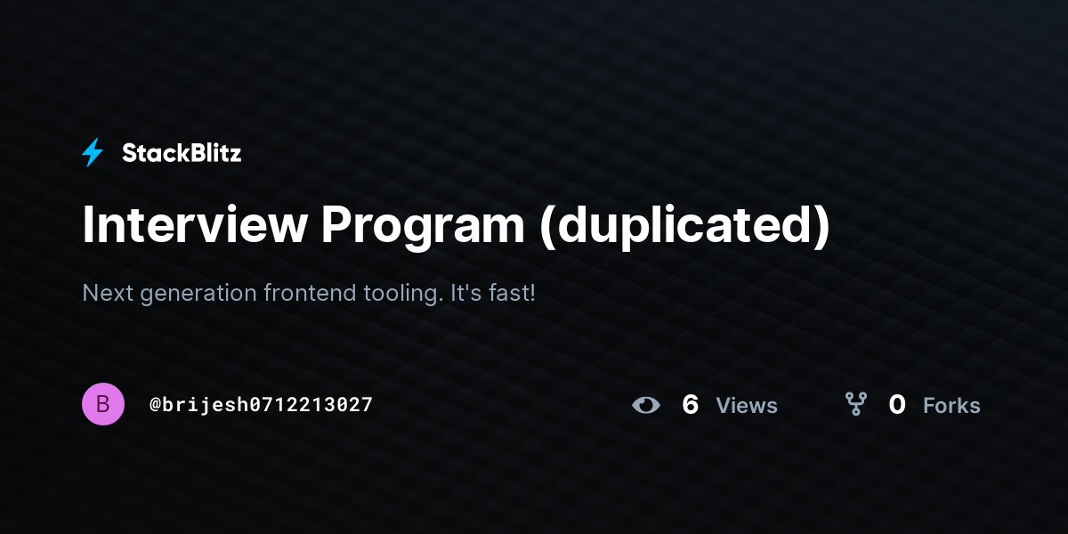 Interview Program (duplicated) - StackBlitz