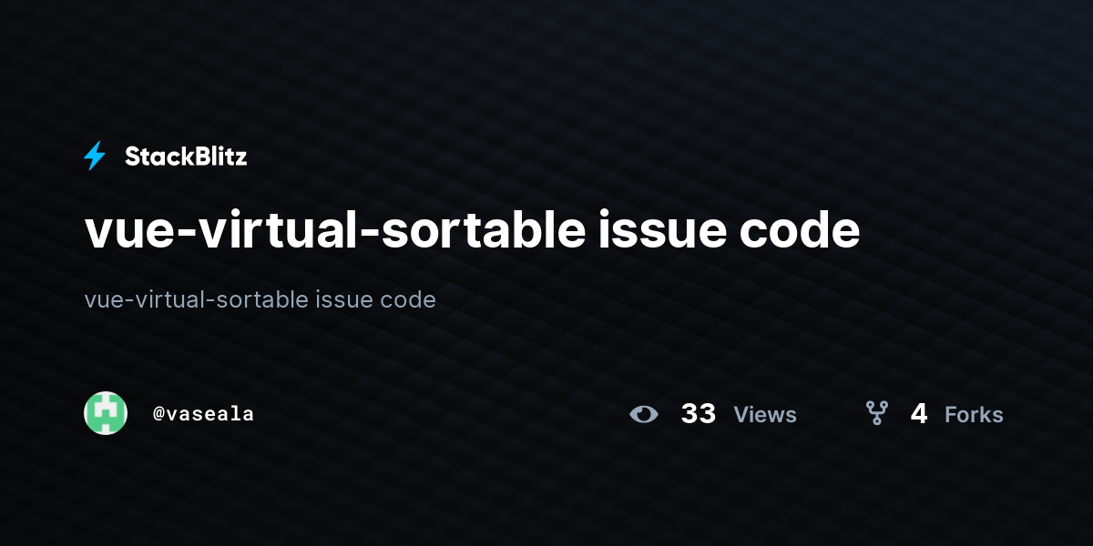 vue-virtual-sortable issue code - StackBlitz