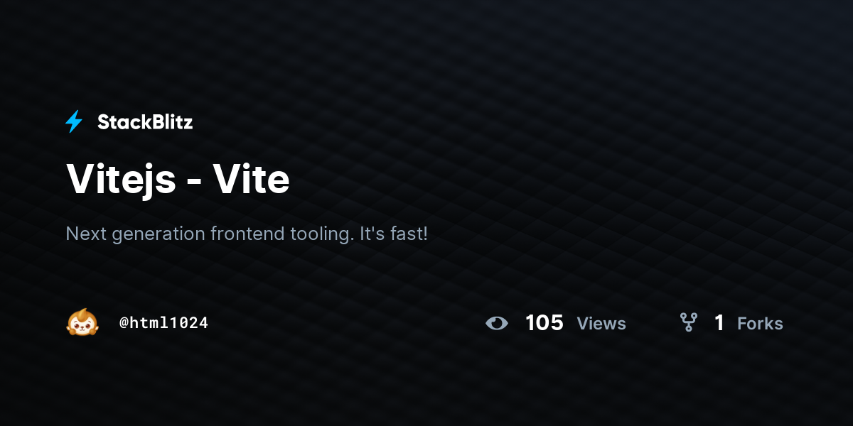 Vitejs - Vite - StackBlitz