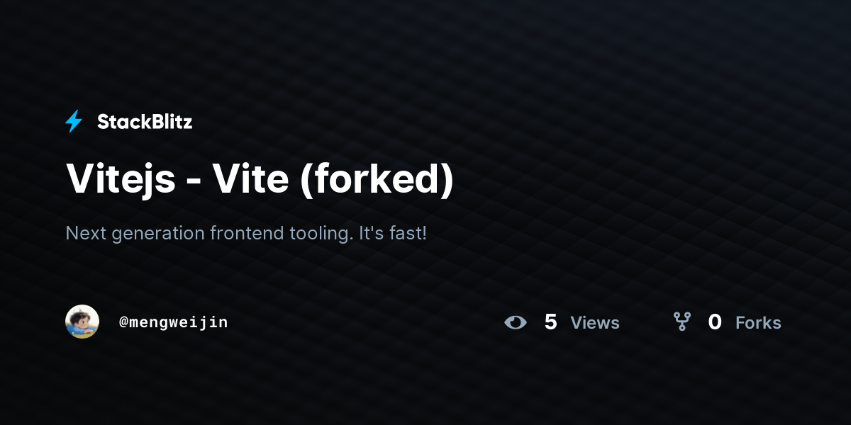 Vitejs - Vite (forked) - StackBlitz