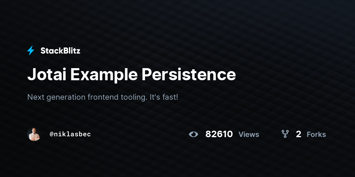 Jotai Example Persistence - StackBlitz