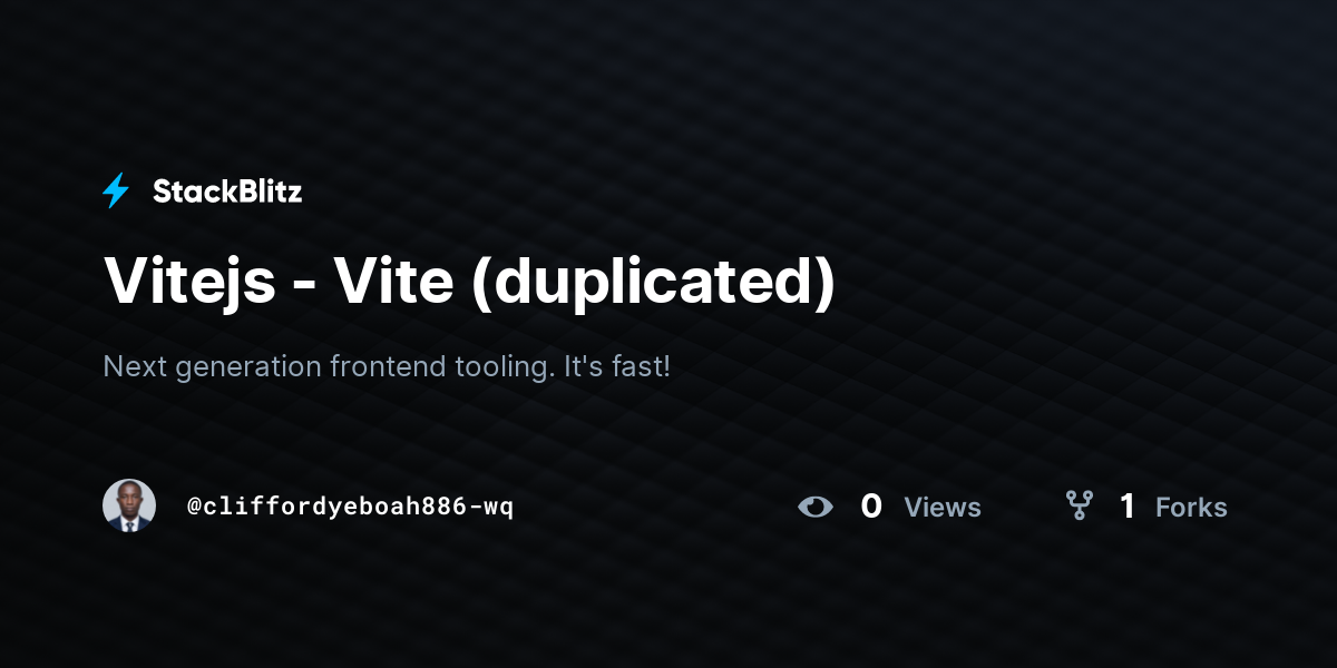 Vitejs - Vite (duplicated) - StackBlitz