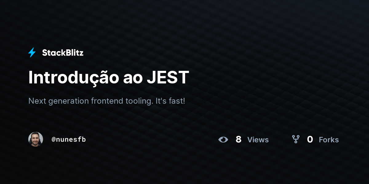 Introdução ao JEST - StackBlitz