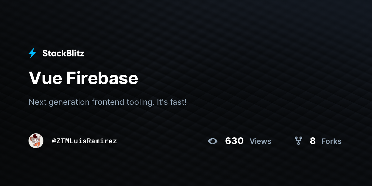 Vue Firebase - StackBlitz