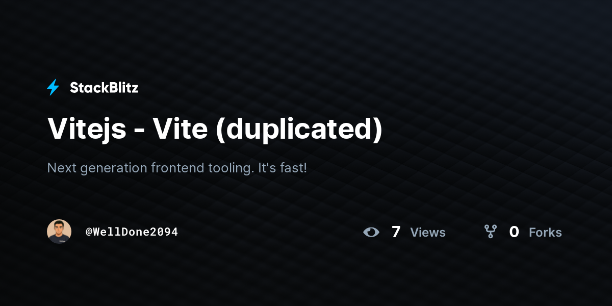 Vitejs - Vite (duplicated) - StackBlitz