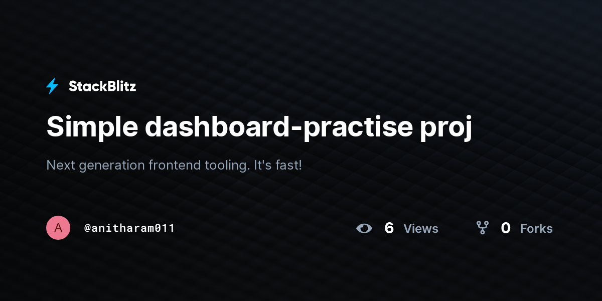 Simple dashboard-practise proj - StackBlitz
