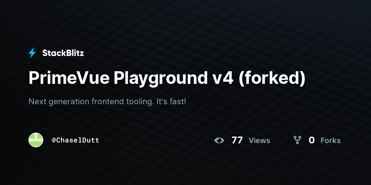 PrimeVue Playground v4 (forked) - StackBlitz