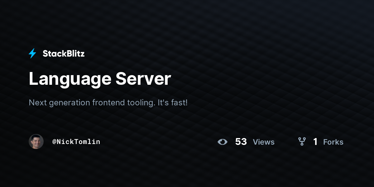 Language Server - StackBlitz