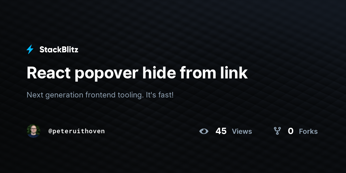 React popover hide from link - StackBlitz