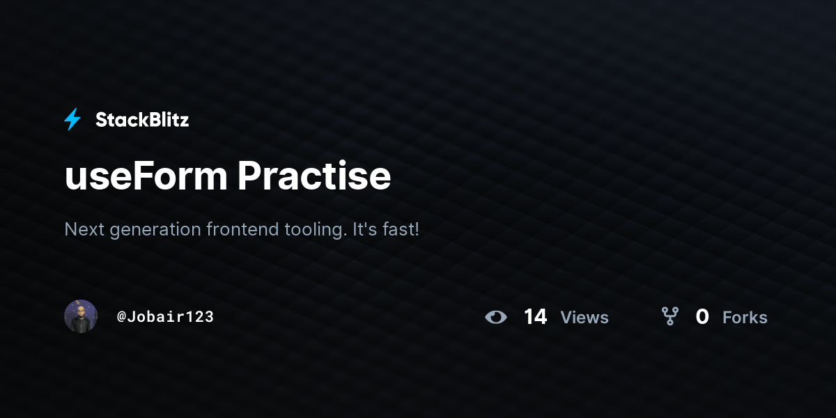 useForm Practise - StackBlitz