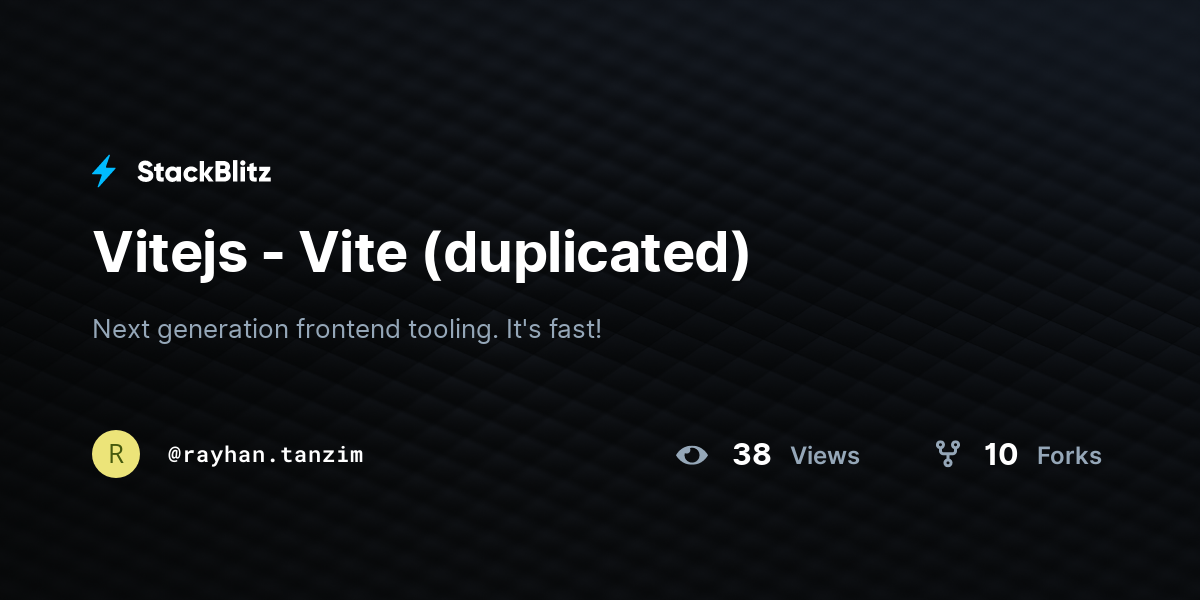 Vitejs - Vite (duplicated) - StackBlitz