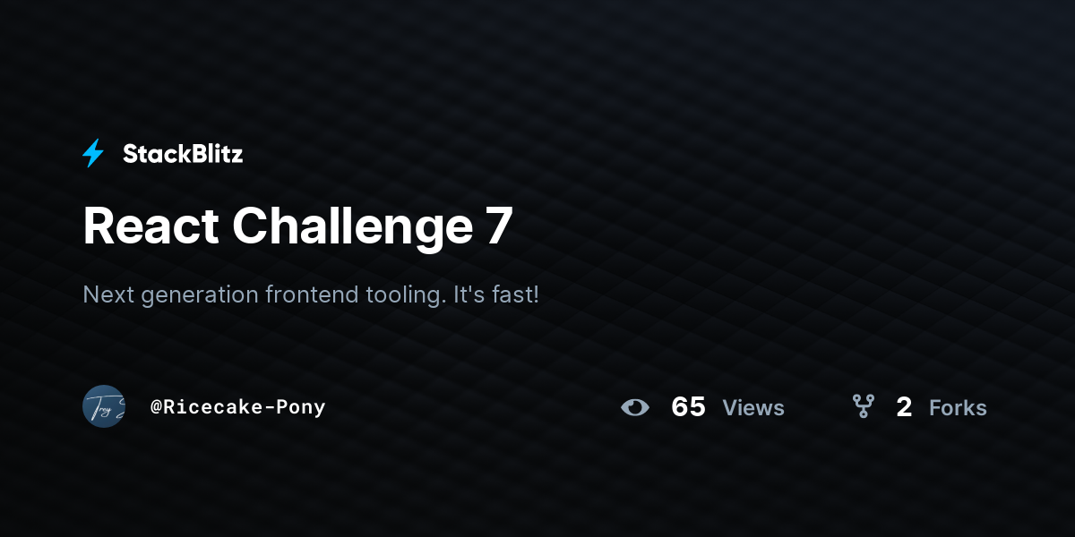 React Challenge 7 - StackBlitz