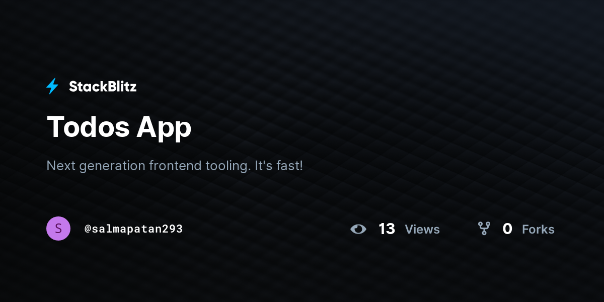 Todos App - StackBlitz
