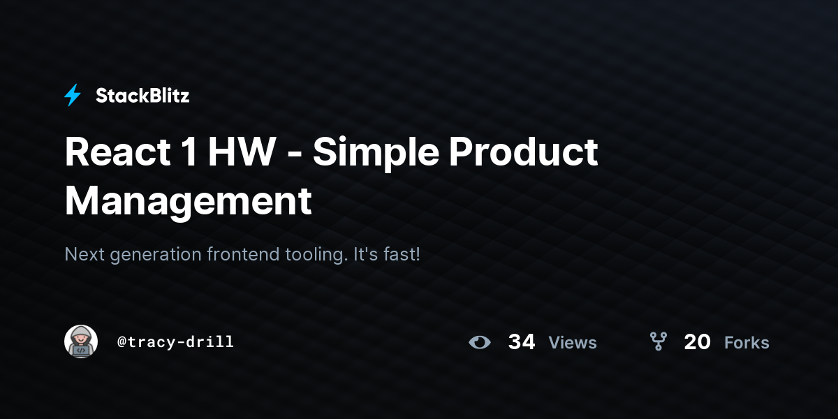 React 1 HW - Simple Product Management - StackBlitz