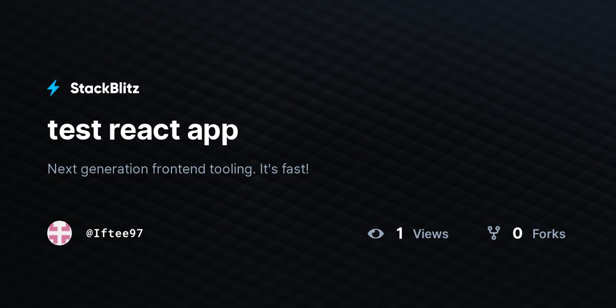 test react app - StackBlitz