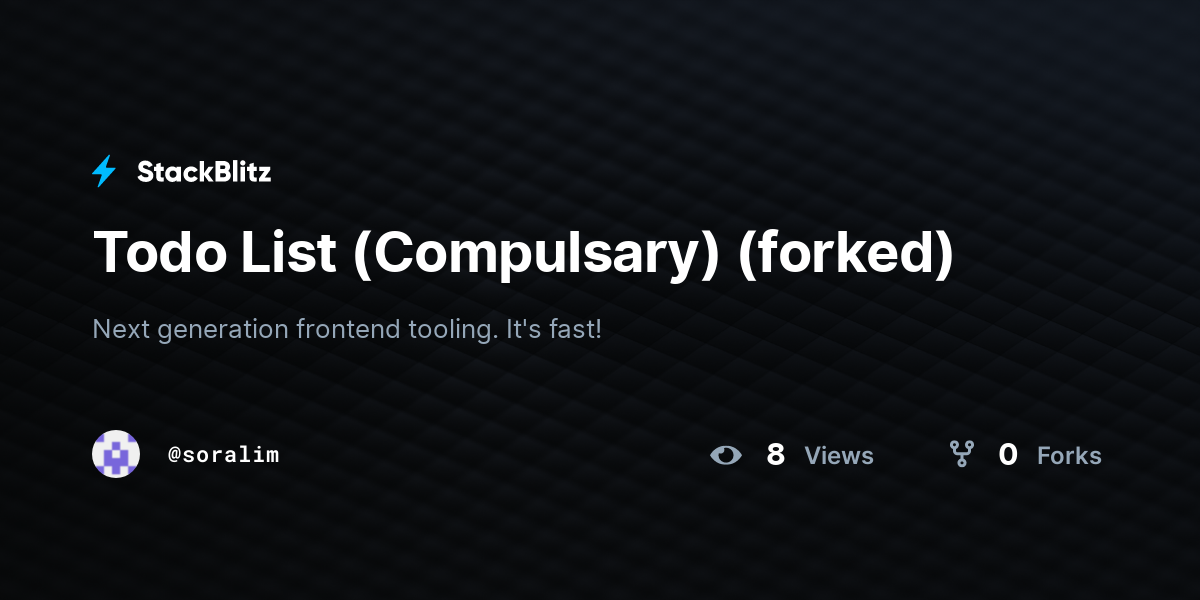 Todo List (Compulsary) (forked) - StackBlitz