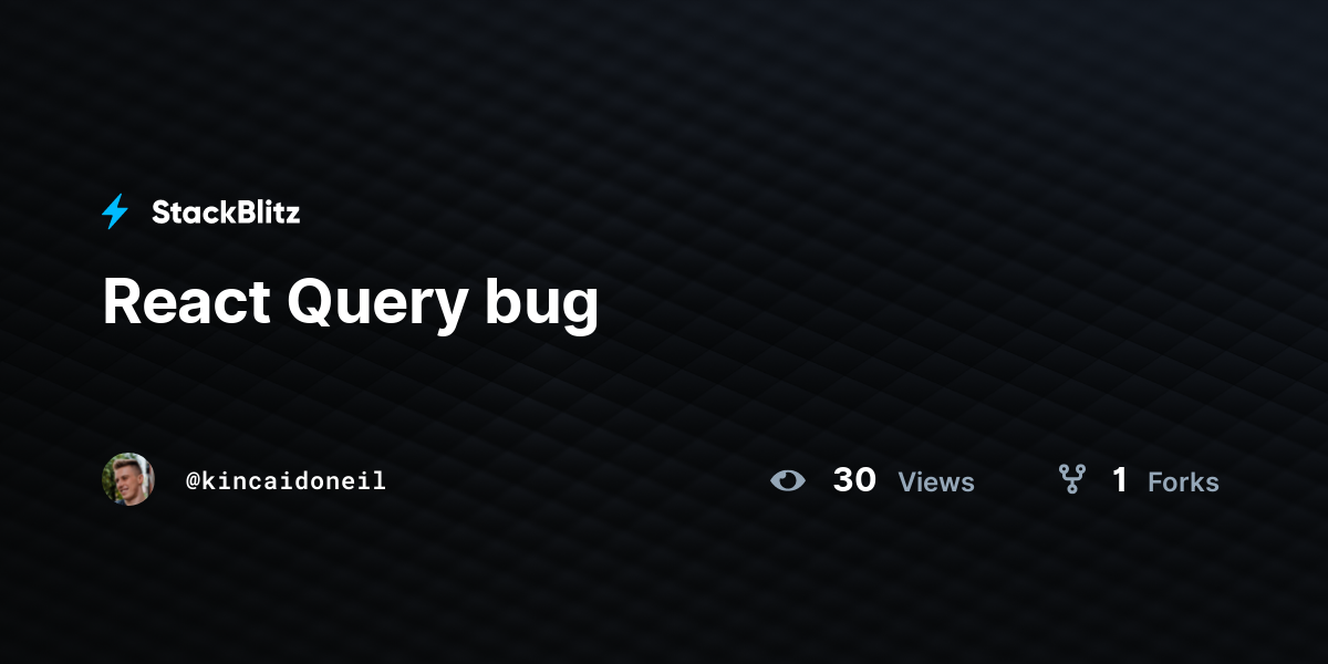 React Query bug - StackBlitz