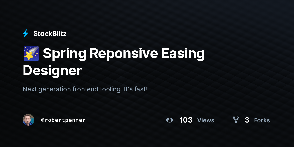 🌠 Spring Reponsive Easing Designer - StackBlitz