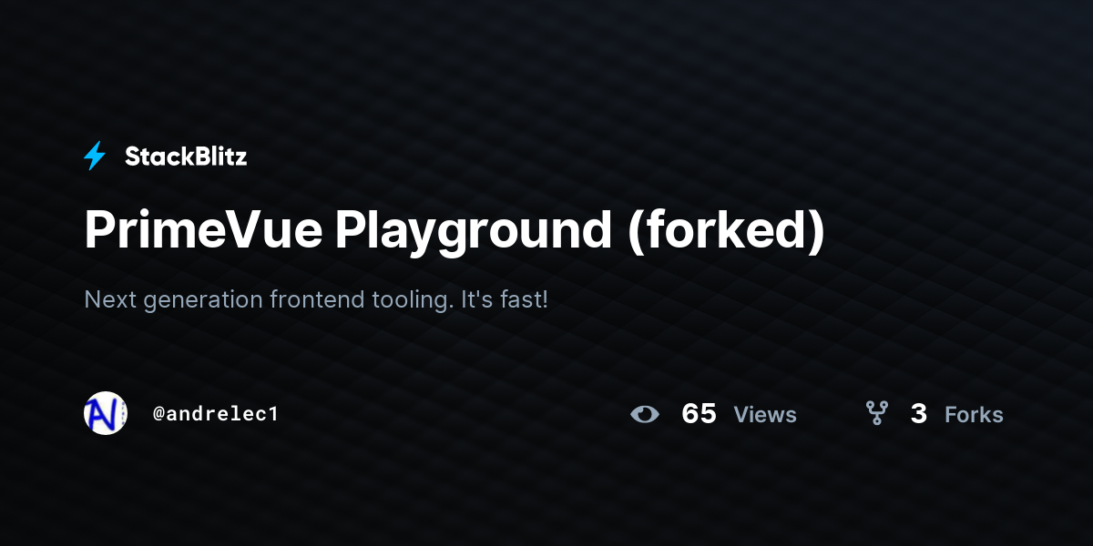 PrimeVue Playground (forked) - StackBlitz