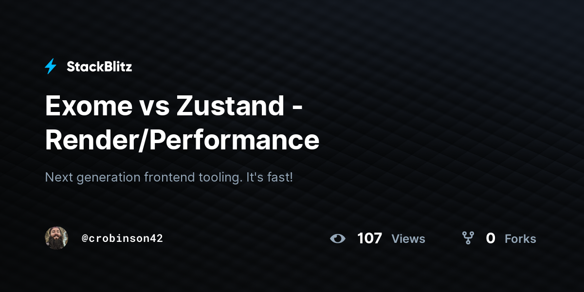 Exome vs Zustand - Render/Performance - StackBlitz