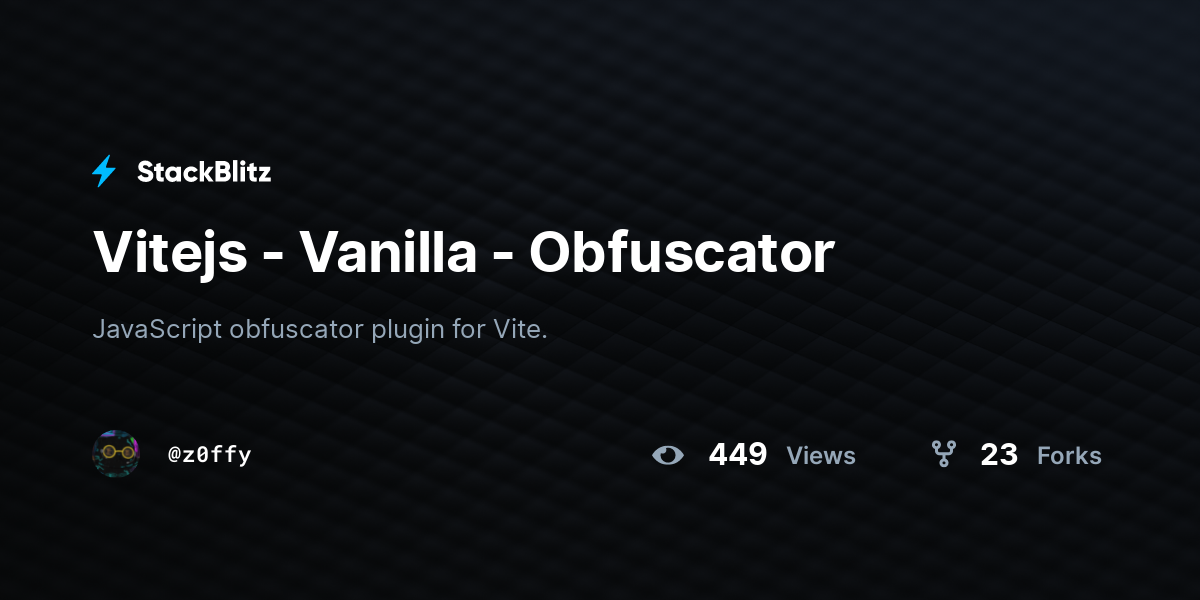 Vitejs - Vanilla - Obfuscator - StackBlitz