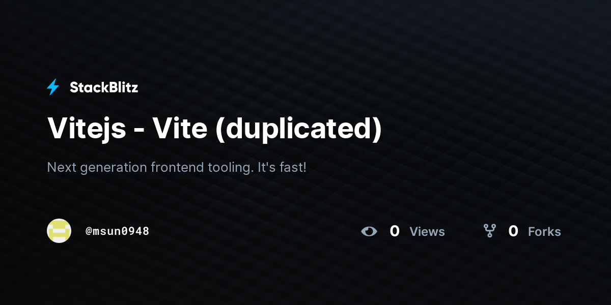 Vitejs - Vite (duplicated) - StackBlitz