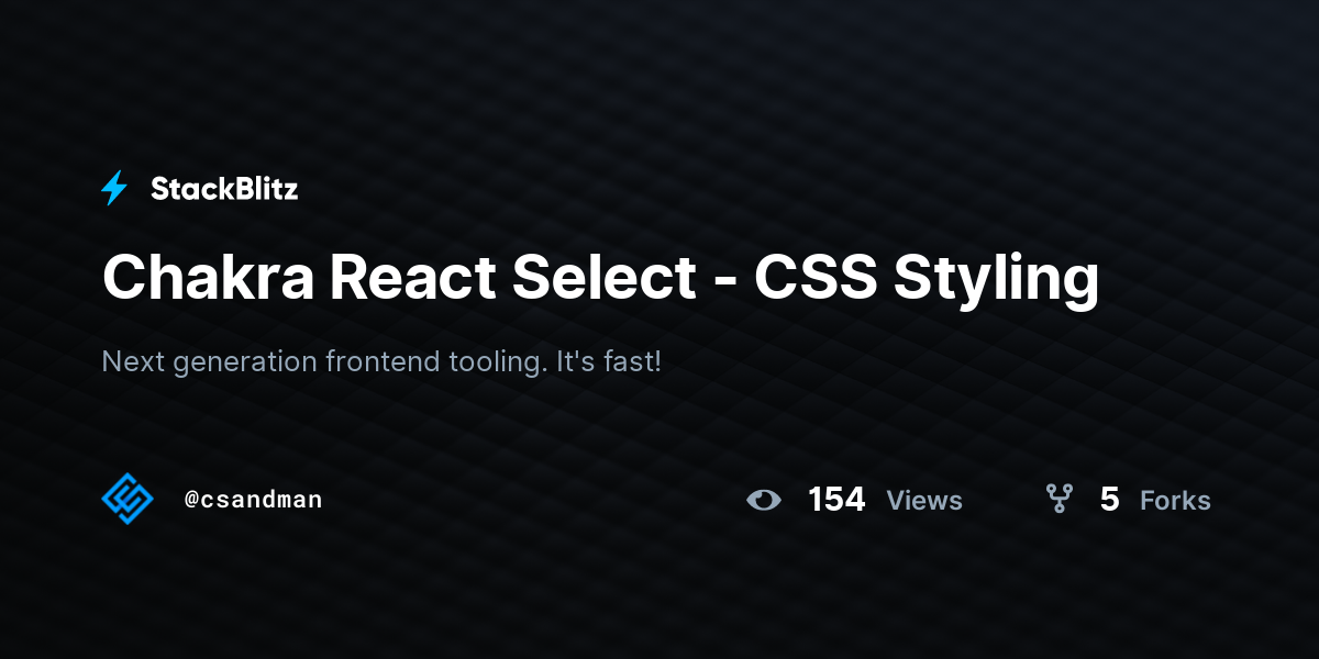 Chakra react select css styling stackblitz