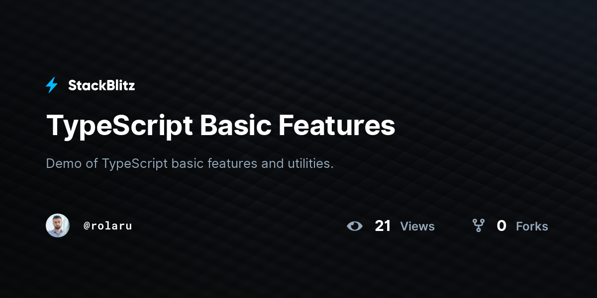 TypeScript Basic Features - StackBlitz