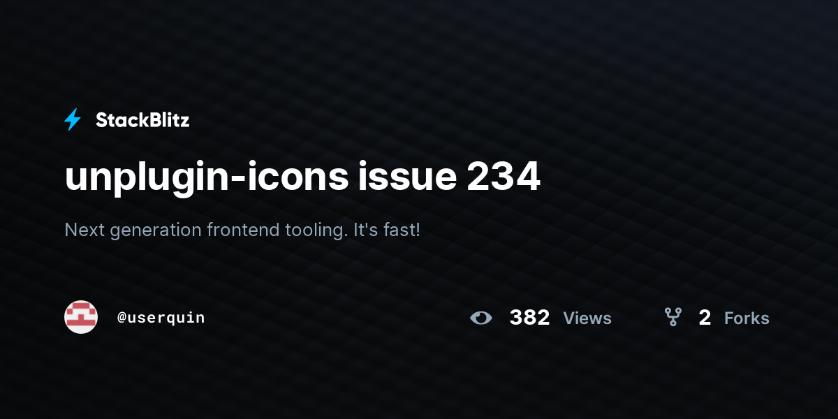 unplugin-icons issue 234 - StackBlitz