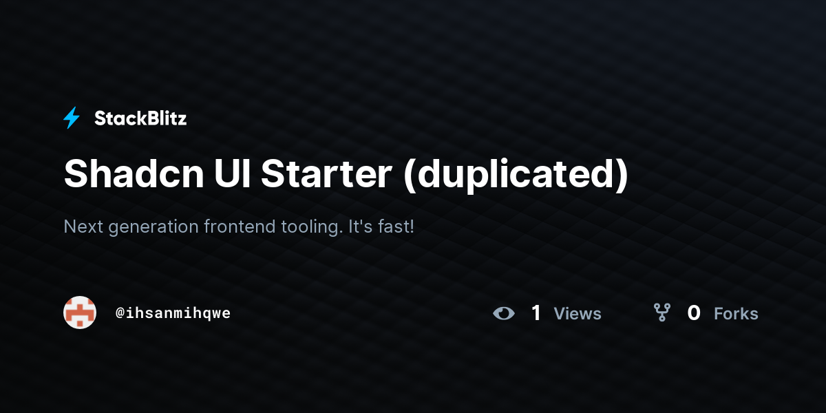 Shadcn UI Starter (duplicated) - StackBlitz