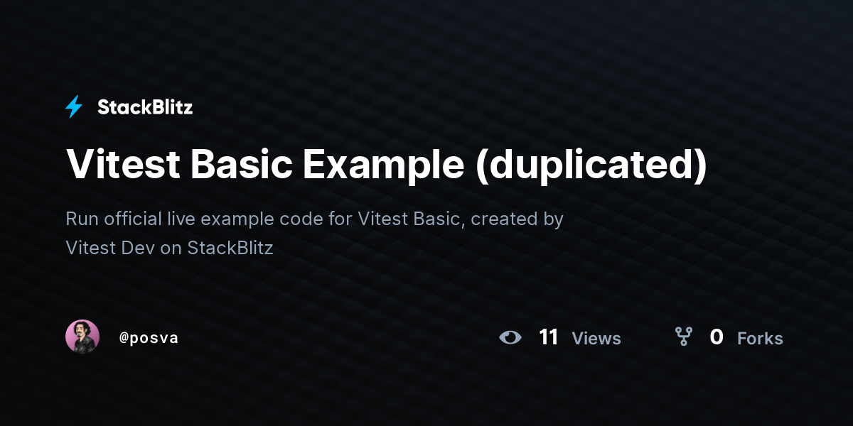 Vitest Basic Example (duplicated) - StackBlitz