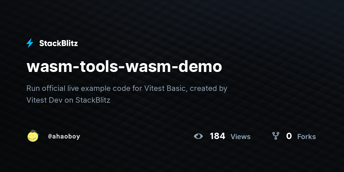 wasm-tools-wasm-demo - StackBlitz