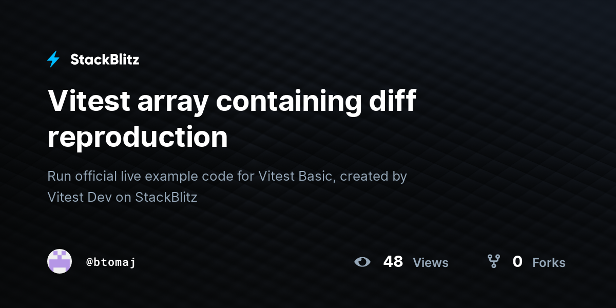 Vitest array containing diff reproduction - StackBlitz