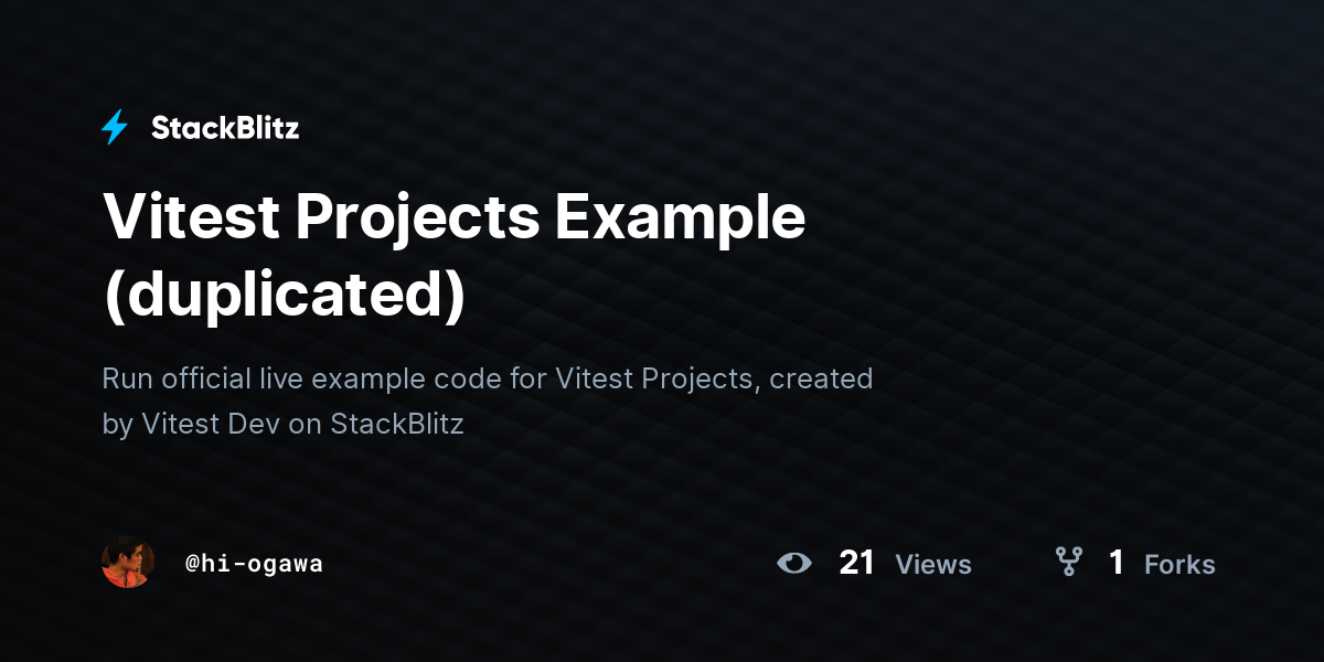 Vitest Projects Example (duplicated) - StackBlitz