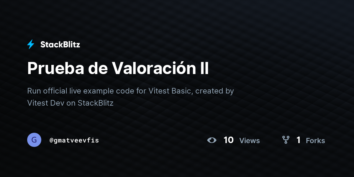 Prueba de Valoración II - StackBlitz