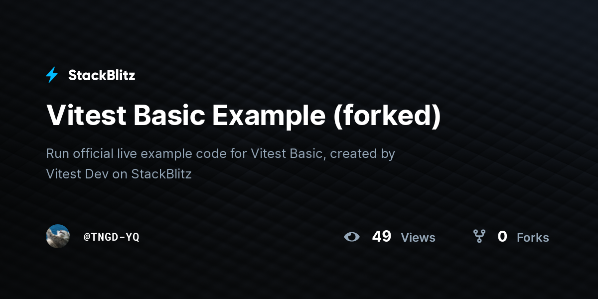 Vitest Basic Example (forked) - StackBlitz