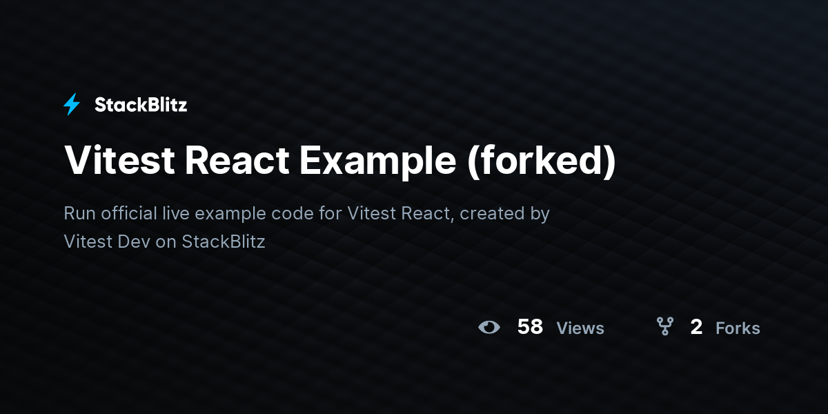 Vitest React Example (forked) - StackBlitz
