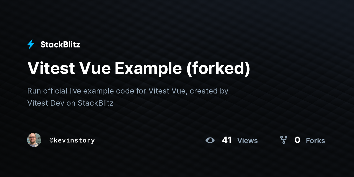 Vitest Vue Example (forked) - StackBlitz