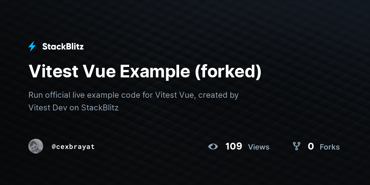 Vitest Vue Example (forked) - StackBlitz