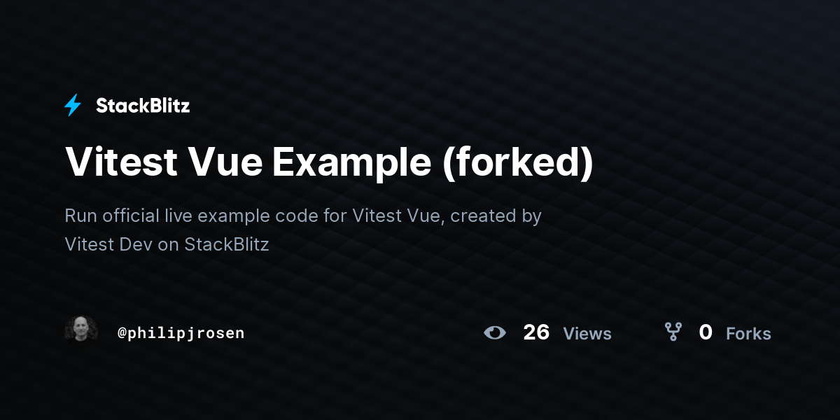 Vitest Vue Example (forked) - StackBlitz