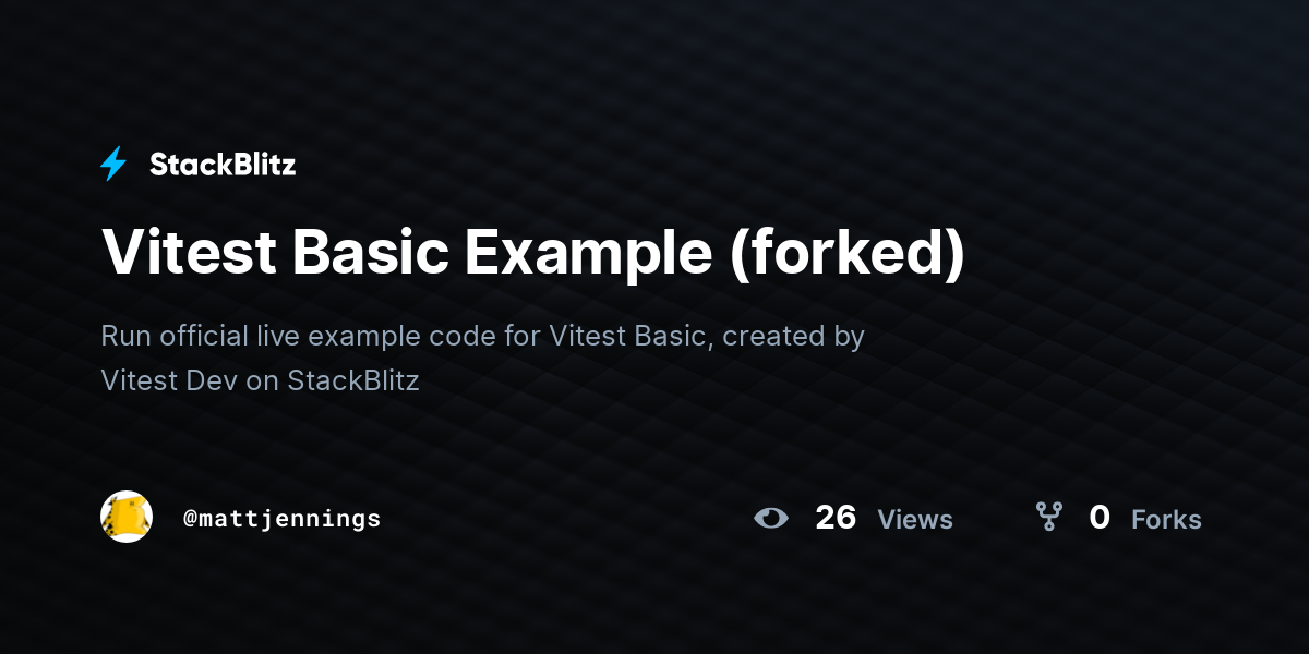 Vitest Basic Example (forked) - StackBlitz