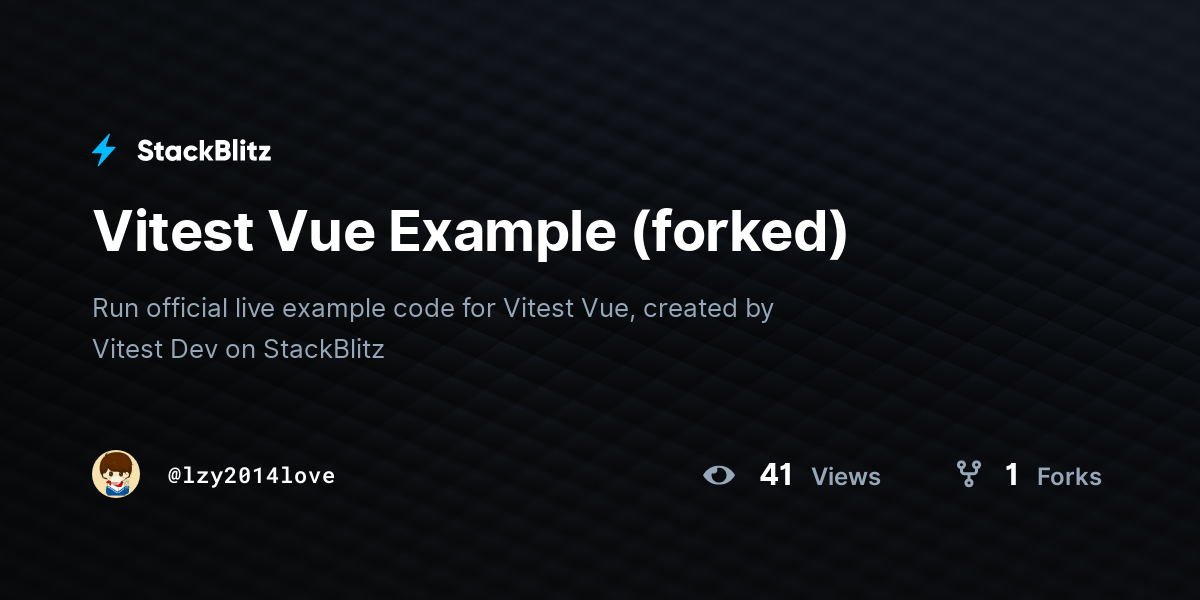 Vitest Vue Example (forked) - StackBlitz