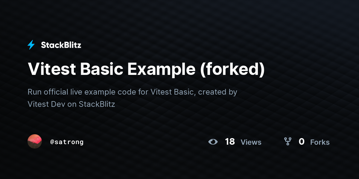 Vitest Basic Example (forked) - StackBlitz