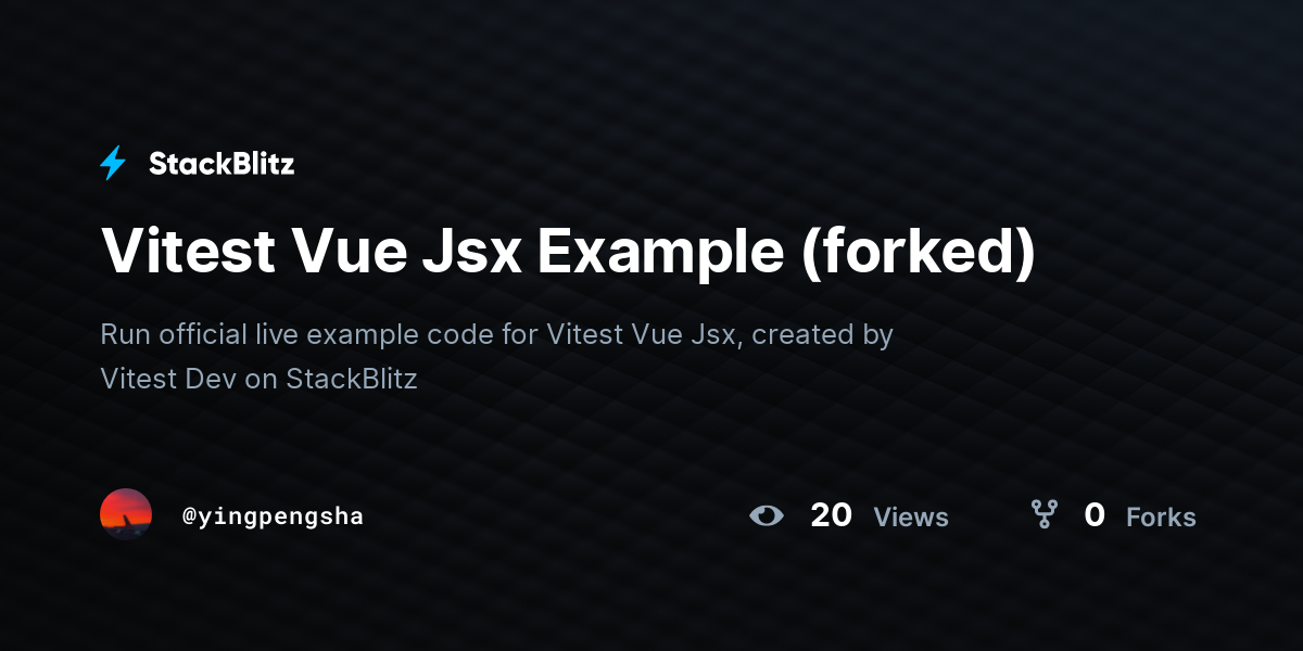 Vitest Vue Jsx Example (forked) - StackBlitz