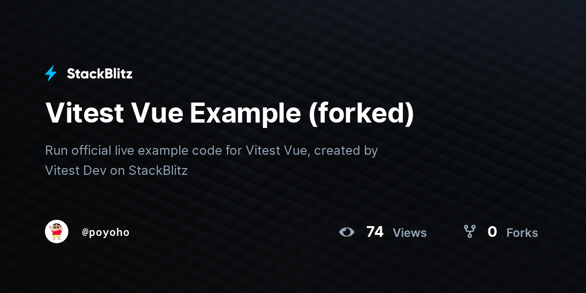Vitest Vue Example (forked) - StackBlitz