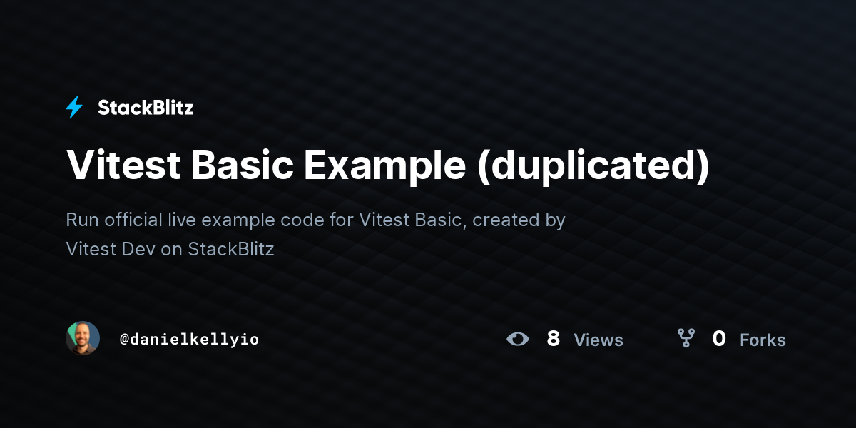 Vitest Basic Example (duplicated) - StackBlitz