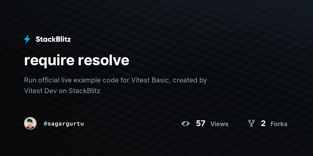 require resolve - StackBlitz